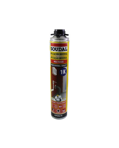 Espuma Poliuretano PU p/ Pistola Soudal 1K 750ml Espuma Poliuretano PU p/ Pistola Soudal 1K 750ml