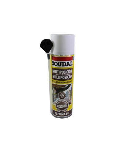 Espuma Poliuretano Manual PU Soudal - Multiposições 500ml Espuma Poliuretano Manual PU Soudal - Multiposições 500ml