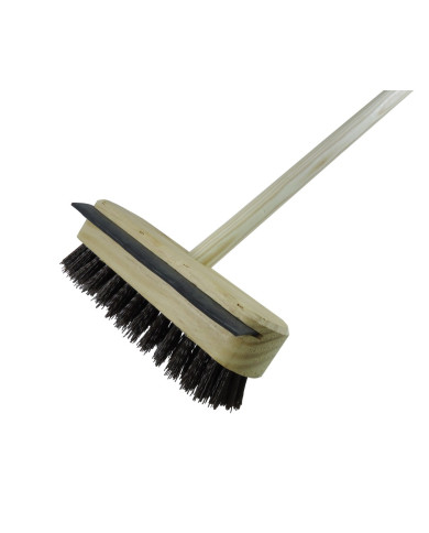 Escovão Chapuz Pequeno c/ Borracha c/ Cabo Madeira 21cm