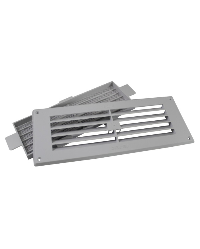 Grelha Ventilaç.c/Red.(Semi-Embut.)Brin.27x10,5cm Plást.Branca Grelha Ventilaç.c/Red.(Semi-Embut.)Brin.27x10,5cm Plást.Branca