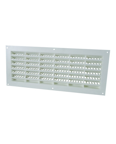 Grelha Ventilação c/Rede (Semi Emb.) 25x10cm - Plástico Branco Grelha Ventilação c/Rede (Semi Emb.) 25x10cm - Plástico Branco