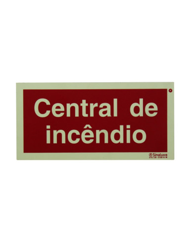 Placa "Central de Incêndio" Sinalux - PVC Fotol. Placa "Central de Incêndio" Sinalux - PVC Fotol.
