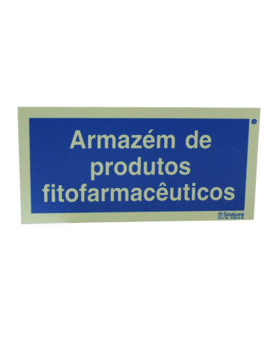Placa "Armazém Produt.Fitofarmacêuticos" Sinalux - PVC Fotol. 10x20cm Placa "Armazém Produt.Fitofarmacêuticos" Sinalux - PVC Fotol. 10x20cm
