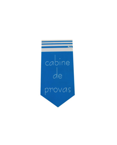 Placa "Cabine de Provas" Aman - PVC Azul Placa "Cabine de Provas" Aman - PVC Azul