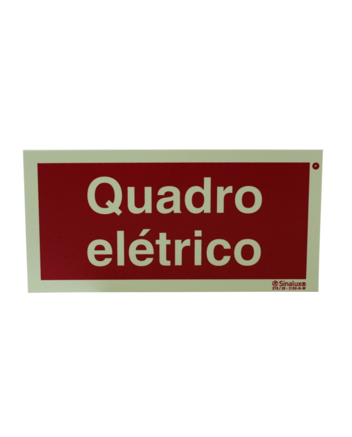 Placa "Quadro Elétrico" Sinalux - PVC Fotol. 10x20cm Placa "Quadro Elétrico" Sinalux - PVC Fotol. 10x20cm