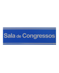 Placa "Sala de Congressos" Aman - PVC Azul 20x6.5cm Placa "Sala de Congressos" Aman - PVC Azul 20x6.5cm