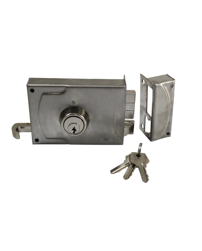 Fechadura Sobrepor 2963 Rodes - Trinco V - Inox 12cm - Dir. Fechadura Sobrepor 2963 Rodes - Trinco V - Inox 12cm - Dir.