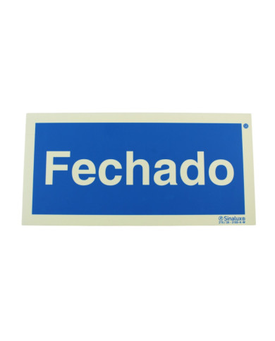 Placa "Fechado" Sinalux - PVC Fotol. 20x10cm Placa "Fechado" Sinalux - PVC Fotol. 20x10cm